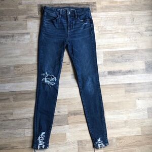 American Eagle Womens Size 4 Skinny The Dream Jean Distressed High Waisted Blue